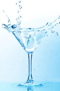 coctail splash on white background close up