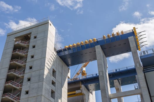 Construction site of the new ship lift in Niederfinow,Brandenburg