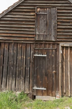 Two doors in the facade of a shed