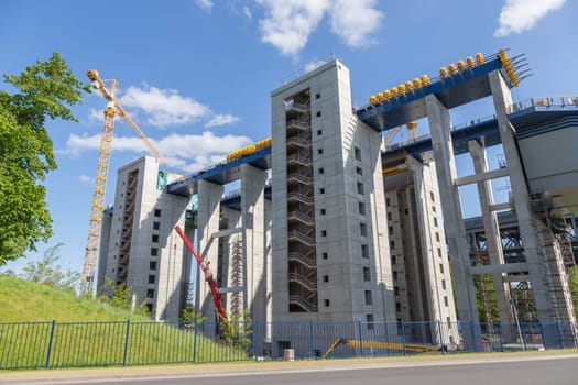 Construction site of the new ship lift in Niederfinow,Brandenburg
