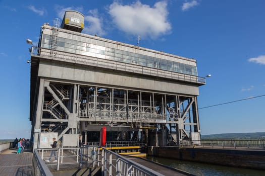 Main building of the ship lift in Niederfinow