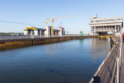 Entrance channel to the ship lift in Niederfinow