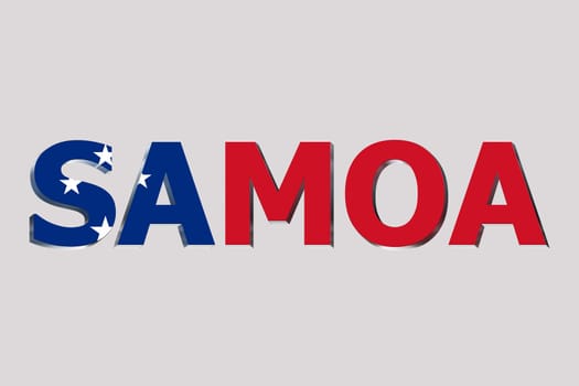 3D Flag of Samoa on a text background.