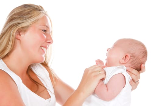 Mother and new born baby having special moment
