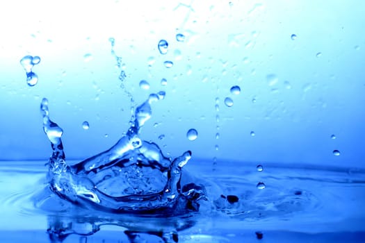 great blue water splash close up macro