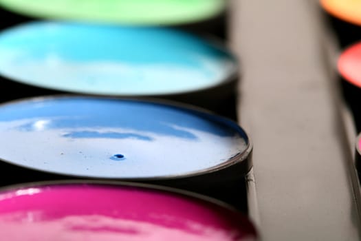 paint colors pallete macro close up