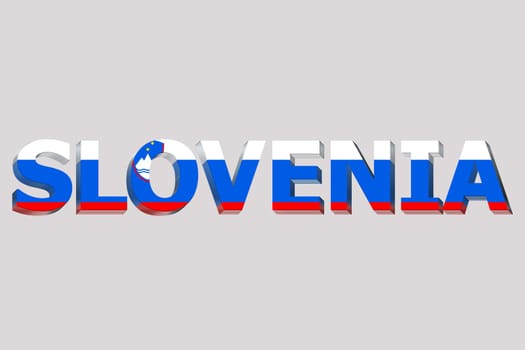 3D Flag of Slovenia on a text background.