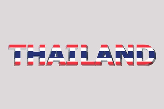 3D Flag of Thailand on a text background.