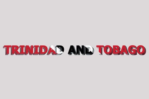 3D Flag of Trinidad and Tobago on a text background.
