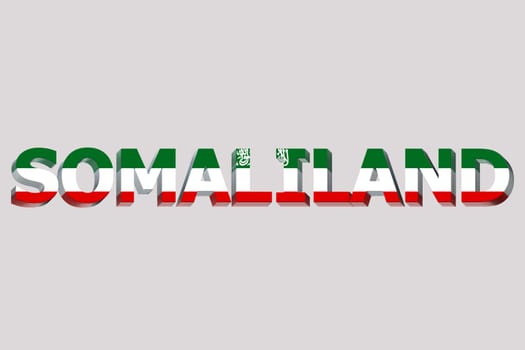 3D Flag of Somaliland on a text background.