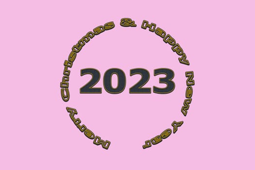 3D illustration New Year concept 2023 design with text jean design on a pirouette color background.