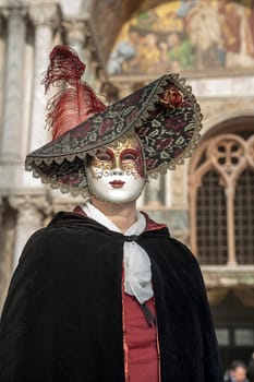 VENICE, ITALY - Febrary 22 2019: The masks of the Venice carnival 2019