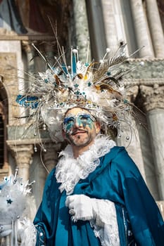 VENICE, ITALY - Febrary 22 2019: The masks of the Venice carnival 2019