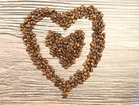 heart-shaped coffee beans love natural symbol flavor