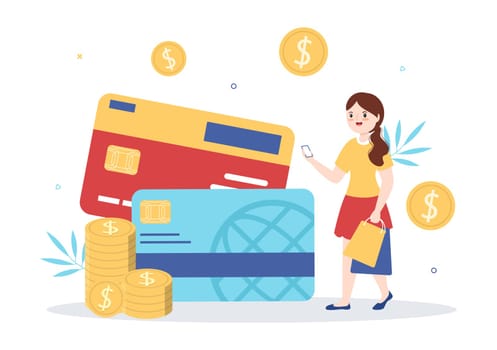 Merchant Service of Digital Marketing Strategy with People Referral Business and Earn Money Online in Flat Cartoon Hand Drawn Templates Illustration