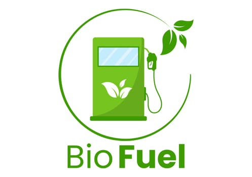 Biofuel Life Cycle of Natural Materials and Plants with Green Barrels or Biogas Production Energy in Flat Cartoon Hand Drawn Templates Illustration