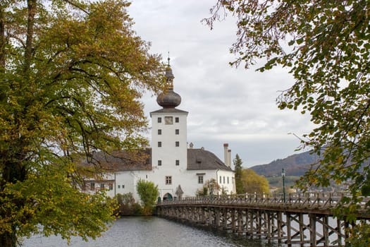 Castle Orth on lake Traunsee, Austria. Castle Orth is an Austrian castle founded around year 1080 in Gmunden, Austria