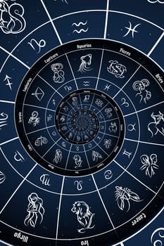 Astrology and alchemy sign background illustration - blue