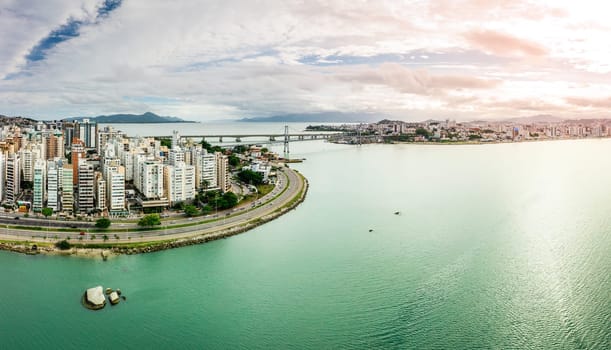 Scenic view of the coastline in the city of Florianopolis, Brazil