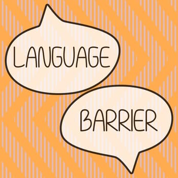 Writing displaying text Language Barrier, Business idea ability to understand information provided by the speaker Frame With Leaves And Flowers Around And Important Announcements Inside.