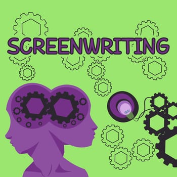 Conceptual display Screenwriting, Concept meaning the art and craft of writing scripts for media communication