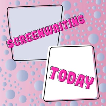 Text showing inspiration Screenwriting, Business overview the art and craft of writing scripts for media communication Typewriting End User License Agreement, Typing New Network Password