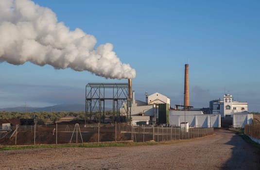 Gas emissions from olive oil factory