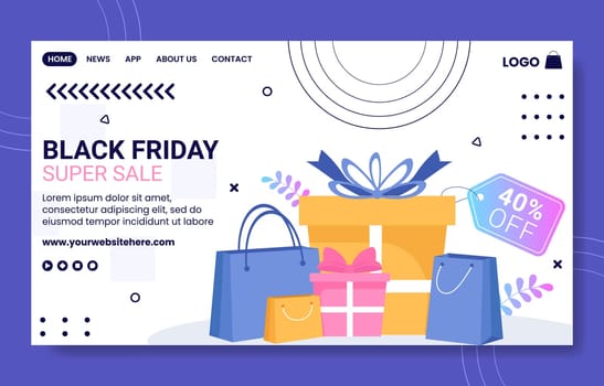 Black Friday Give Big Discount Sale Social Media Landing Page Hand Drawn Templates Illustration