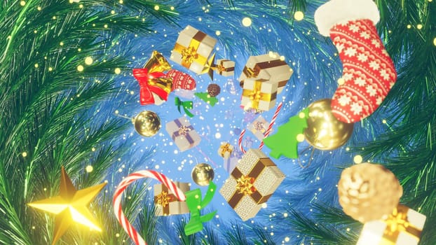 3D illustration Background for advertising and wallpaper in festival  and Christmas scene. 3D rendering in decorative concept.