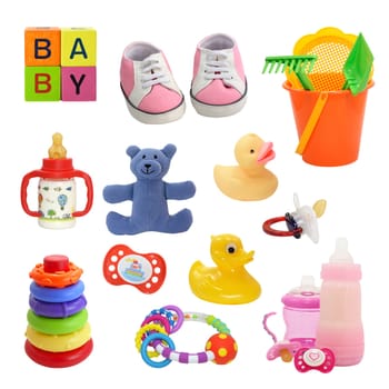 baby collection isolated on a white,cut out,shadeless