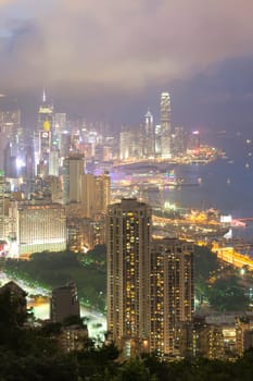 Hong Kong city, This  photo was shot from Braemar Hill in the evening after sunset.