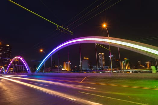 Guangzhou city, This photo was shot from perl river at Guangzhou after sunset.