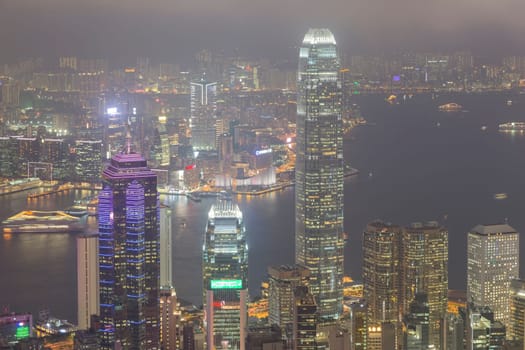 Hong Kong city, This  photo was shot from Victoria Peak in the evening after sunset.