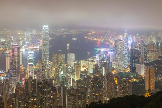 Hong Kong city, This  photo was shot from Victoria Peak in the evening after sunset.