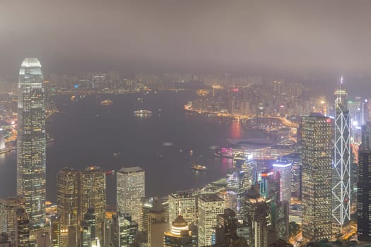 Hong Kong city, This  photo was shot from Victoria Peak in the evening after sunset.
