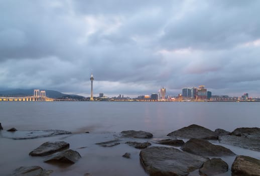 Macau city, This photo was shot in the evening. The city of casino.
