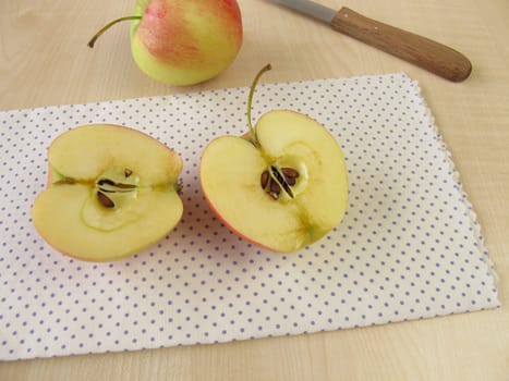 Browned apple halves