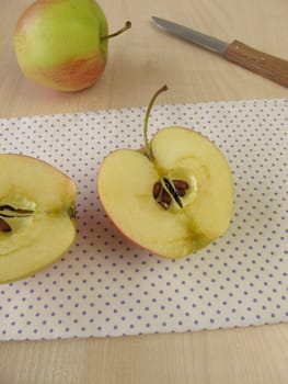 Browned apple halves