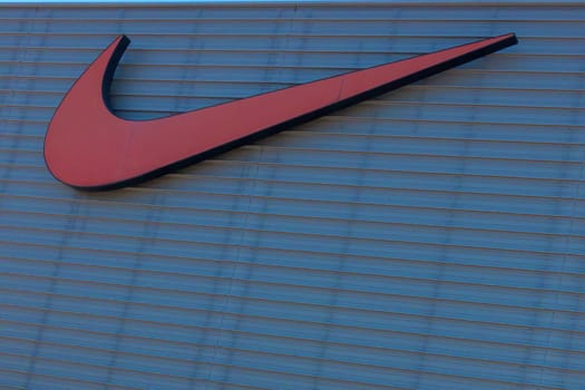 mallorca, balearic islands spain-november 05 2022:Mallorca Fashion Outlet, nike logo , in mega store in open-air fashion mall, just outside the capital Palma