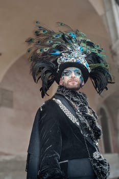 VENICE, ITALY - Febrary 22 2019: The masks of the Venice carnival 2019