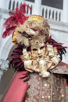 VENICE, ITALY - Febrary 22 2019: The masks of the Venice carnival 2019