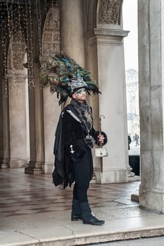 VENICE, ITALY - Febrary 22 2019: The masks of the Venice carnival 2019