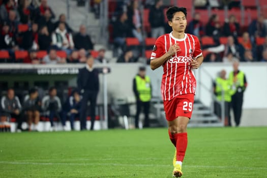 Wooyeong Jeong Woo-Yeong Jeong (SC Freiburg) at the match of the Europa League - Matchday 5,SC Freiburg vs. Olympiakos Piraeus