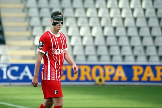 Roland Sallei (SC Freiburg II with face mask) at the match of the 3. FBL: 22-23: 14. Sptg. SC Freiburg II vs VfB Oldenburg.. DFL REGULATIONS PROHIBIT ANY USE OF PHOTOGRAPHS AS IMAGE SEQUENCES AND/OR QUASI-VIDEONann.. Photo: Joachim Hahne/johapress