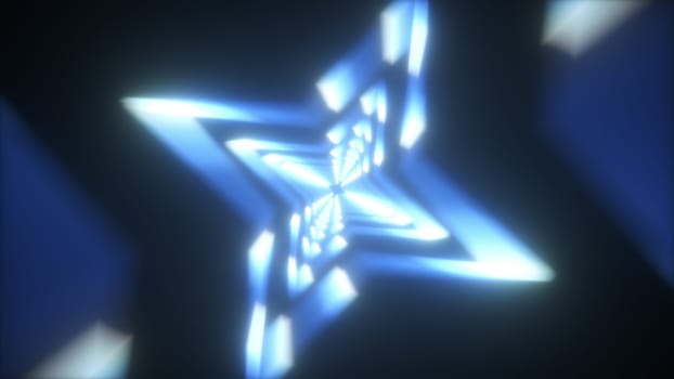 Stars neon tunnel. Computer generated 3d render
