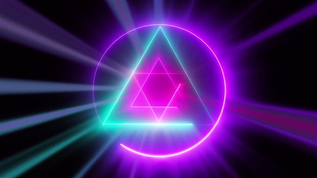 Magic neon sign. Computer generated 3d render