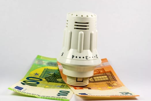 oil price increase in Europe, thermostat with European money euro