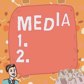 Inspiration showing sign Media, Business concept communication outlets or tools used to store and deliver information
