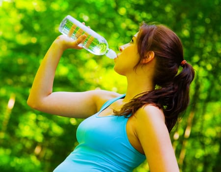 Young woman exercising, from a complete series of photos.
