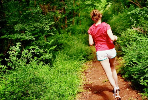 Woman trail runner, from a complete series of photos.